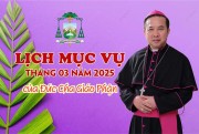 LỊCH MỤC VỤ THÁNG 3.2025 CỦA ĐỨC CHA GIÁO PHẬN