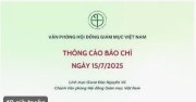 THÔNG CÁO BÁO CHÍ  của HĐGM VN NGÀY 15/7/2025