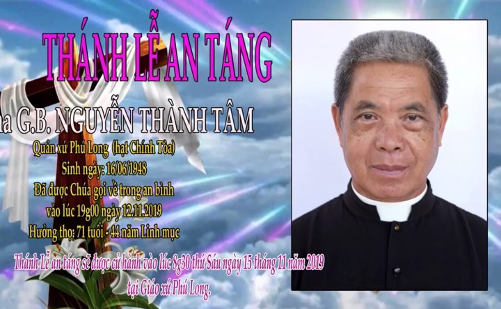 thánh lễ an táng cha GB Nguyễn Thanh Tâm