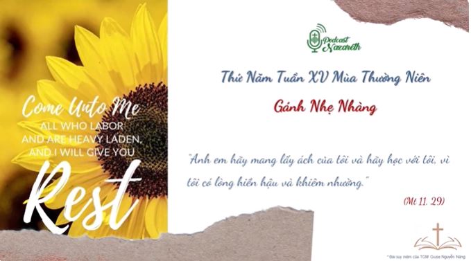 Suy niệm Thứ Năm Tuần XV Mùa Thường Niên