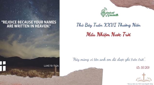 Suy niệm Thứ Bảy Tuần XXVI Thường Niên