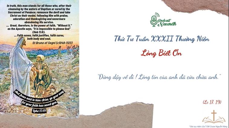 Suy niệm Thứ Tư Tuần XXXII Thường Niên