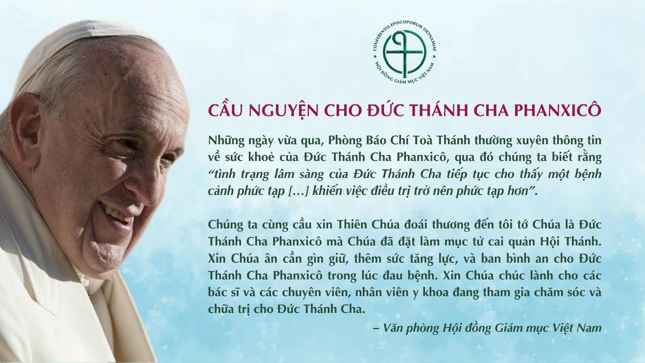 HỘI ĐỒNG GIÁM MỤC VIỆT NAM CẦU NGUYỆN CHO ĐỨC THÁNH CHA PHANXICÔ