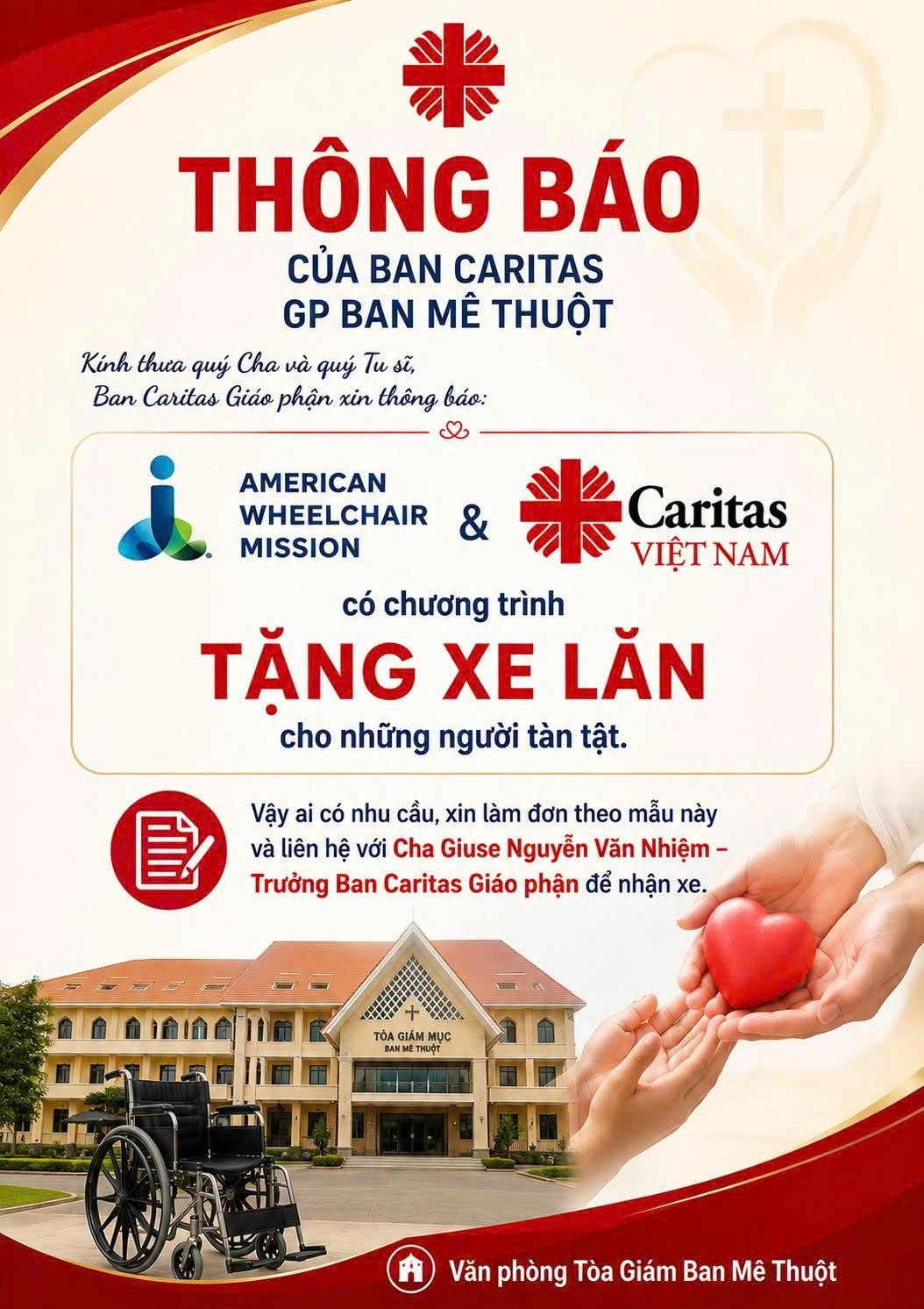 THÔNG BÁO CỦA BAN CARITAS GIÁO PHẬN